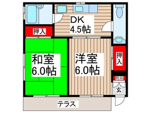 ゴ－ルデンハイツＢ棟の物件間取画像